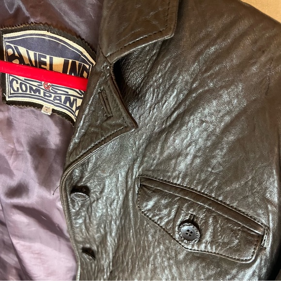 Vintage women’s  Blueline & company 100% leather bomber jacket. Size large - Picture 10 of 13